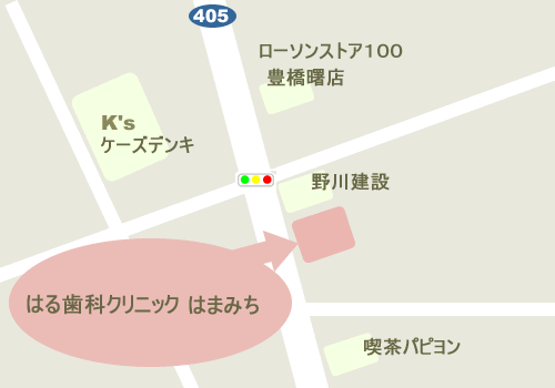 はる歯科クリニックはまみち地図